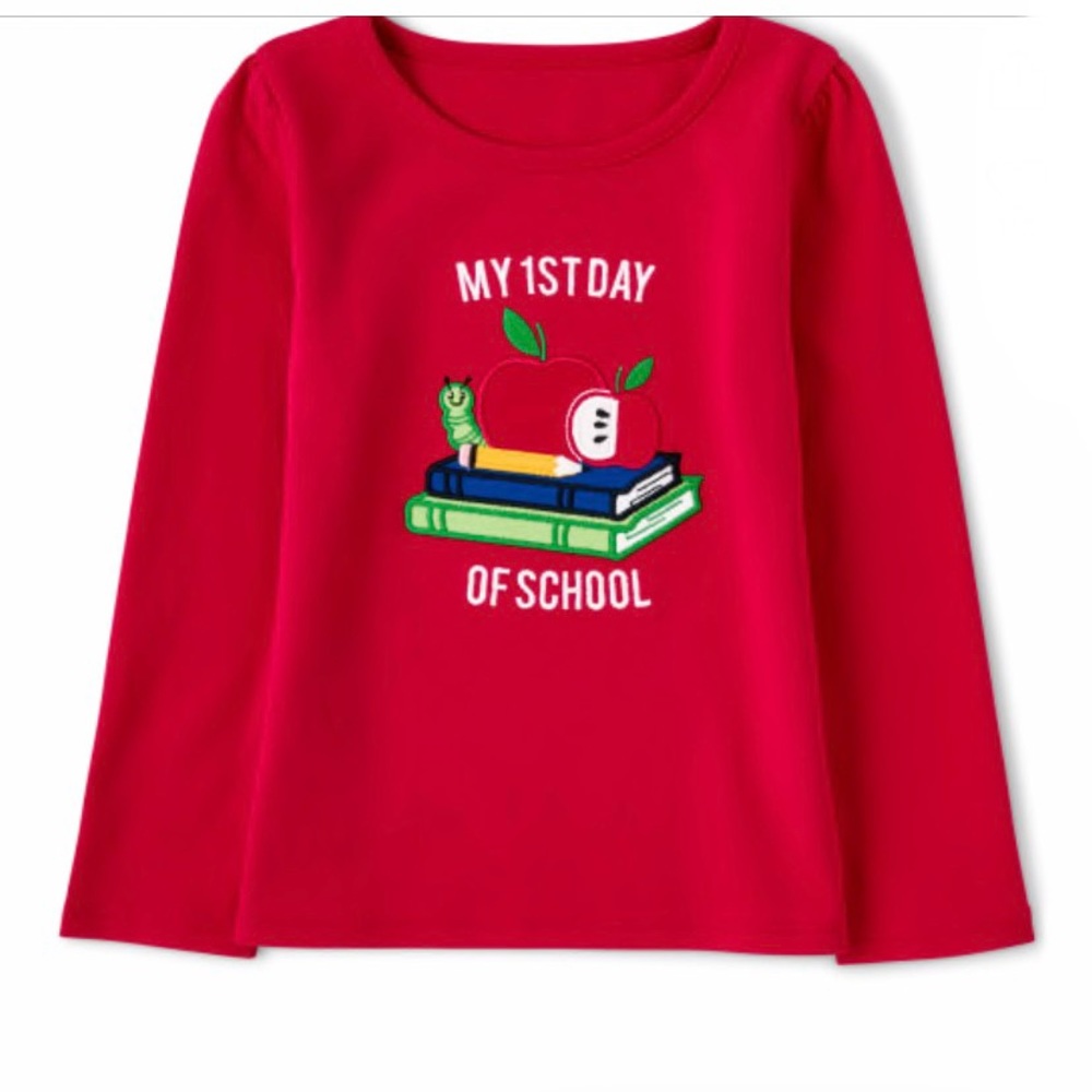 Gymboree Embroidered First Day Of School Long Sleeve Top